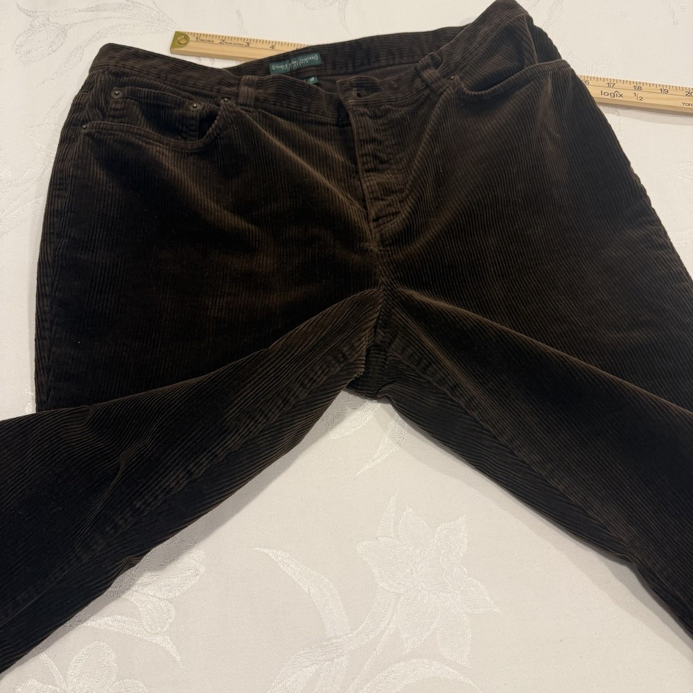 Y2K Polo Ralph Lauren Jeans Co. Size-14/P Womens Corduroy Pants Brown - Picture 11 of 16